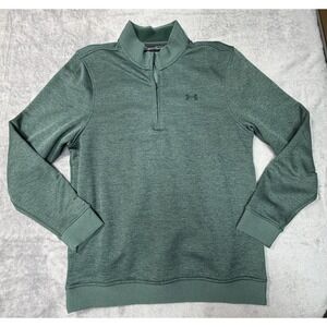 Under Armour Men's Medium Storm 1/4 Zip Golf Cold gear Sweater Fleece Green